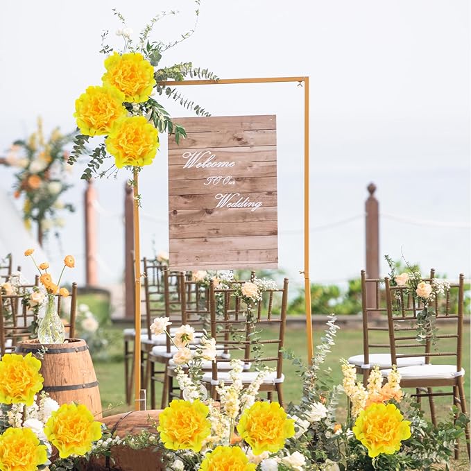 20pcs 5" Artificial Flower Peonies, Silk Peonies with 6" Stems, Flowers Suitable for Wedding Bouquets, Home Party Decoration (Yellow)