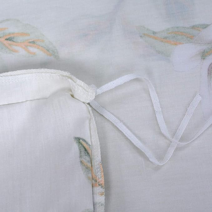 FADFAY White Floral Duvet Cover Set 100% Cotton Farmhouse Bedding with Hidden Zipper Closure 3 Pieces, 1duvet Cover & 2pillowcases,King/California King Size