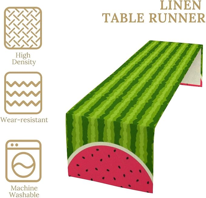 Watermelon Table Runner,Summer Fruit Tropical Birthday Party Decoration Dining Room Home Kitchen Table Decor 13 x 90Inches