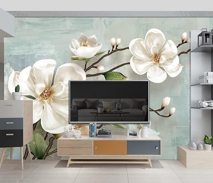 Beautiful 3D Floral Wallpaper Bedroom Modern Flowers murals Trendy Office Decorative Living Room tv Background Large Wall Mural - 137"x96" Not Peel and Stick