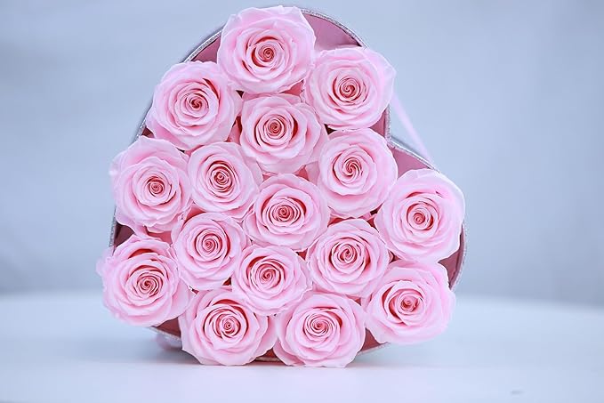 Flowers for Delivery, 16 Pink Forever Roses in a Box, Preserved Flowers Anniversary Mothers Day Birthday Valentines Day Gifts for Women Mom Wife Girlfriend Her Grandma
