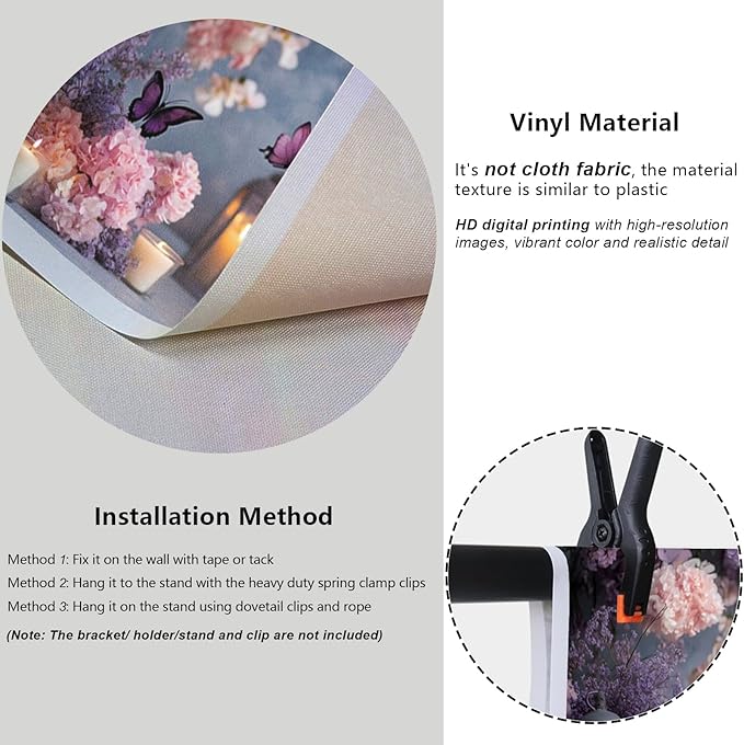 YongFoto Elegant Flower Wall Backdrop 10x7ft Floral Butterfly Candle Photography Background Baby Bridal Shower Wedding Girl Birthday Party Banner Room Decor Portrait Photoshoot Wallpaper Photo Booth