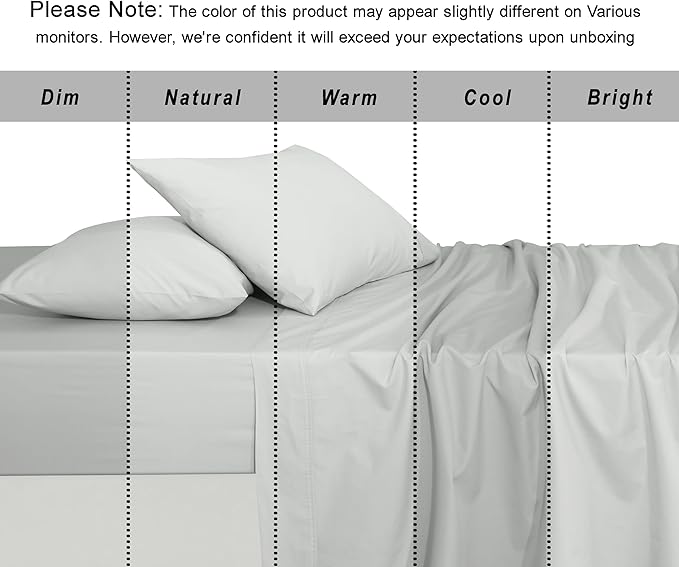 RUVANTI 100% Organic Cotton Sheets California King, Percale Weave, GOTS Certified, 4-Piece Set, Deep Pocket 13", Crisp & Breathable, Soft Durable Bedding, Sábanas Algodón Orgánico – Bit of Blue
