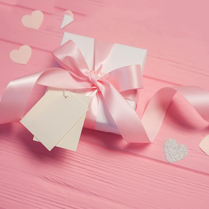 LIUYAXI Light Pink Double Faced Satin Ribbon, 1" X Continuous 25 Yards, Ribbons Perfect for Gift Wrapping Wedding Bouquet Decor DIY Craft Bow Making & Other Projects