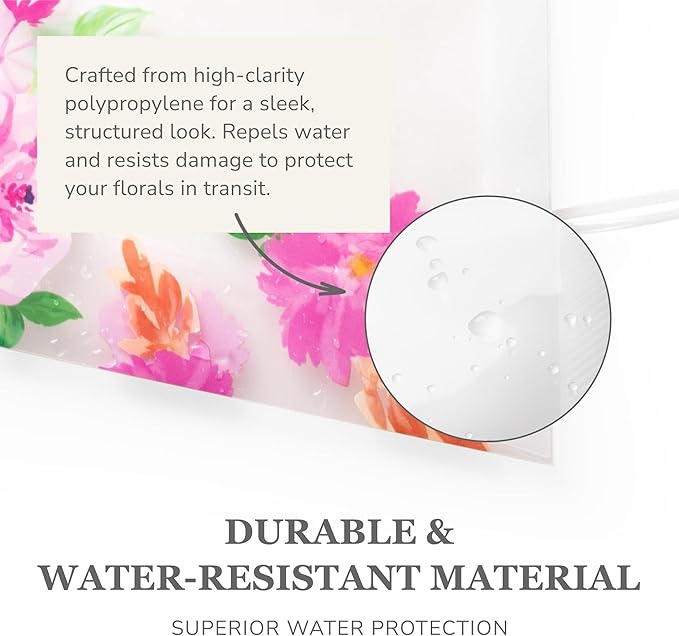 14 Reusable Floral Vase Bag for Bouquets - Portable Flower Bouquet Bags with Ventilation Holes and Ergonomic Handles, Gift-Ready, Jardin Multicolor
