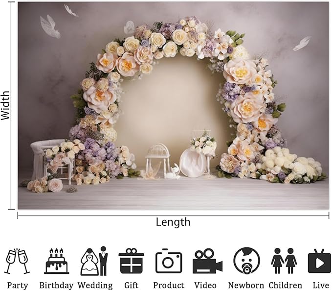 Leowefowa Wedding Flower Wall Backdrop Retro Arch Pink Floral Wall Backdrop Background for Wedding Anniversary Birthday Party Decorations Banner Studio Props 20x10ft Vinyl