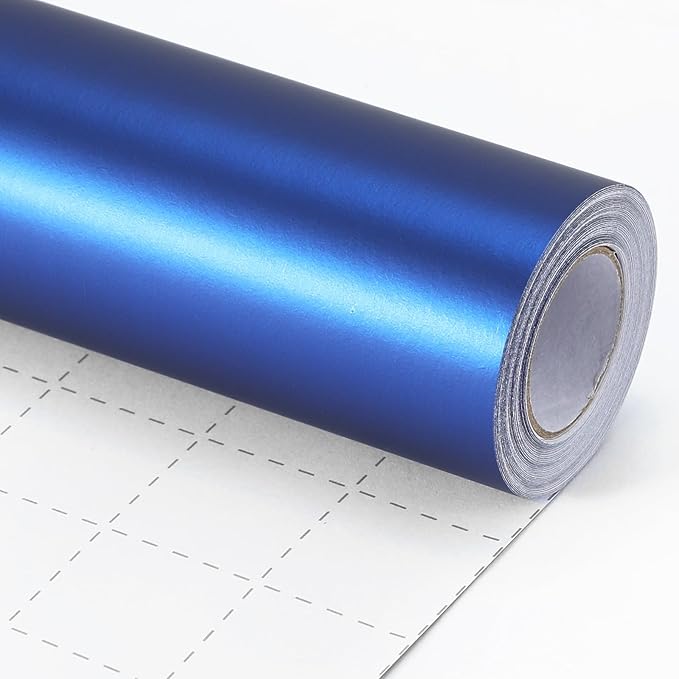 Blue Wrapping Paper, 30inch x 33ft Matte Metallic Blue Solid Color Gift Wrapping Paper Roll Perfect for Father's Day, Birthday Gifts, Christmas, Baby Shower, Wedding, Valentine's Day, DIY Invitations