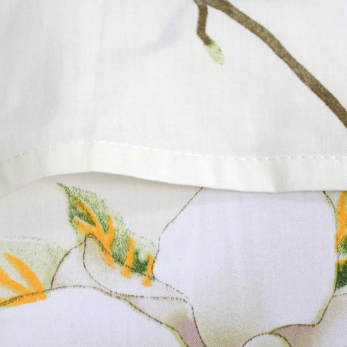FADFAY White Floral Duvet Cover Set 100% Cotton Farmhouse Bedding with Hidden Zipper Closure 3 Pieces, 1duvet Cover & 2pillowcases,Twin XL Size