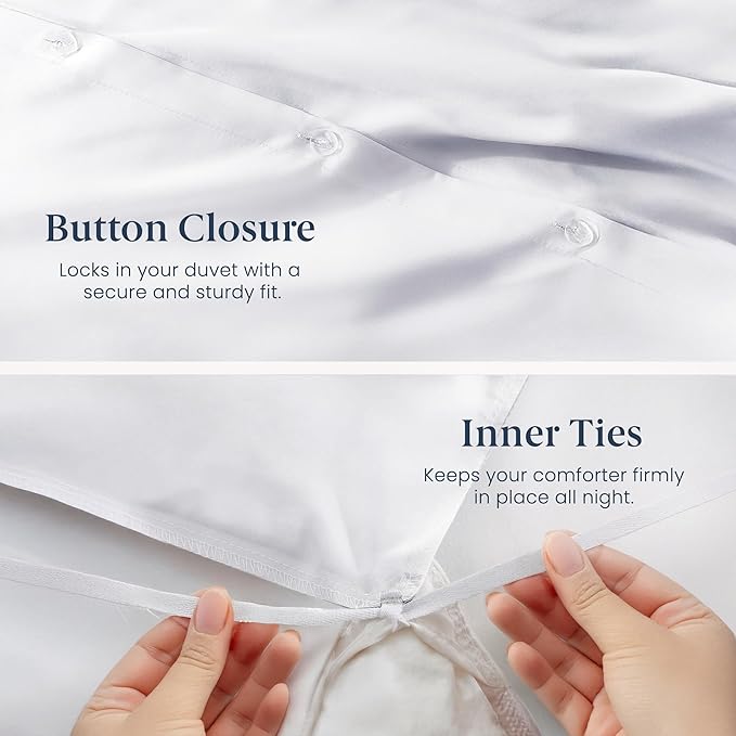 Ella Jayne Duvet Cover Queen Size (3 Pcs), 100% Cotton Percale, Full/Queen, Soft, Breathable & Lightweight, Including Duvet Cover (1 Piece) 90 x 90 Inches with 2 Pillow Shams (Dark Green Design)