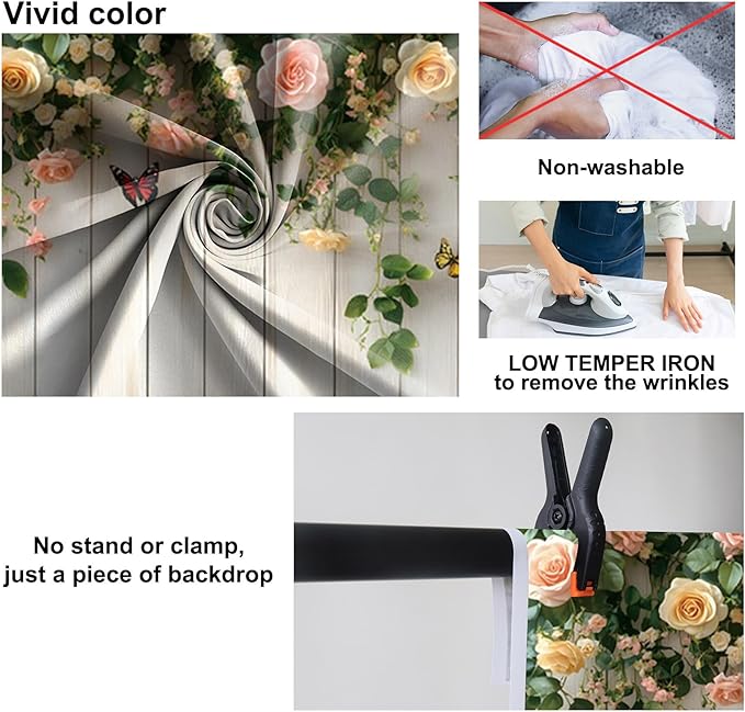 Baocicco 10x8ft Wooden Flower Backdrops for Photography Spring Botanical Green Leaf Butterfly Farmhouse Background for Engagement Bridal Shower Baby Shower Birthday Wedding Party Decoration Supplies