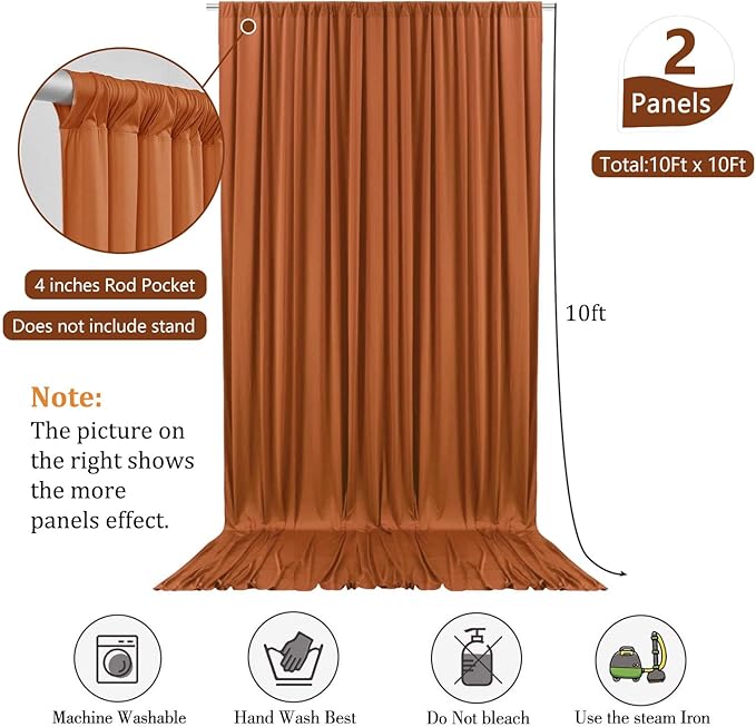 10 x 10 Feet Bronze Backdrop Curtain for Partie, Background Curtains for Photoshoot, Birthday, Wedding, Halloween, Thanksgiving, Christmas, New Year Party Decorations 5Ft x 10Ft, 2 Panels