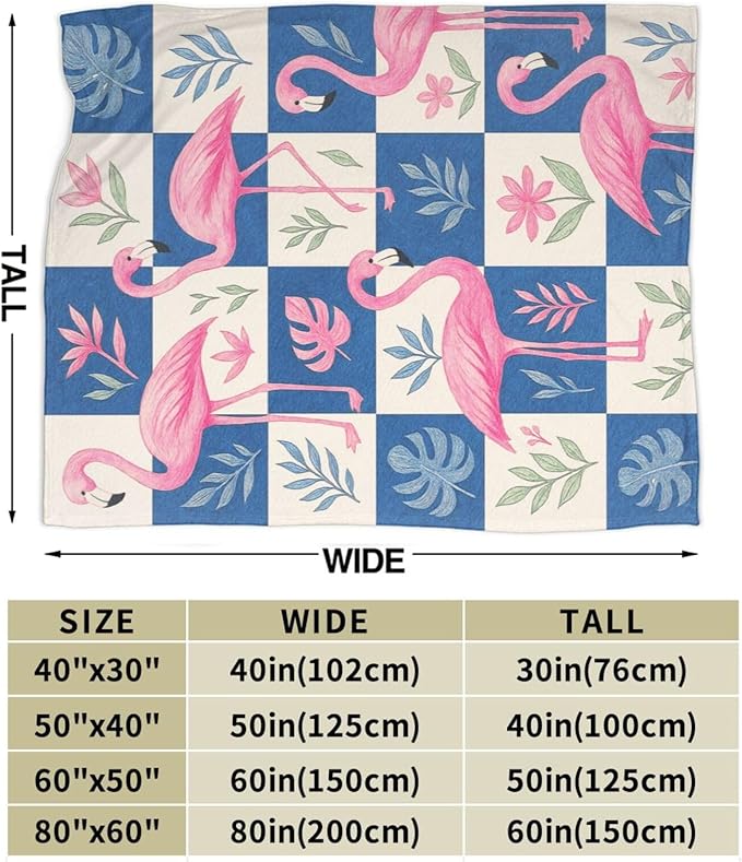 Flamingo Blanket Tropical Flamingo Throw Blanket Soft Cozy Fleece Fuzzy Stuffed Plush Flannel Animal Gifts for Girls Women Boys Kids Adults 60"X80"
