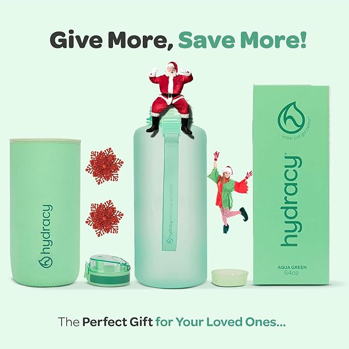 Hydracy Water Bottle with Time Marker -Large BPA Free Water Bottle & No Sweat Sleeve -Leak Proof Gym Bottle with Fruit Infuser Strainer & Times to Drink -Ideal for Fitness Sports & Outdoors