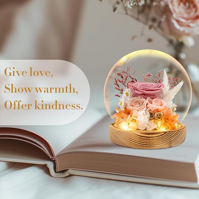 Flowers, Roses Gift - Fresh Flowers Bouquet & Preserved Roses, Rose Arrangement That Lasts Forever – Birthday Gift for Women, Mother’s Day & Christmas-Dusty Rose