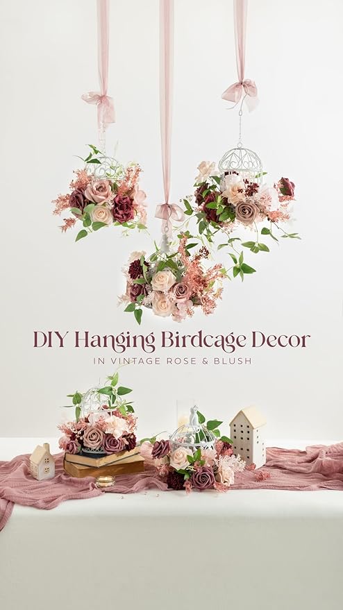 Ling's moment Artificial Flowers, 25Pcs 3" Roses in Burgundy Mauve Shades, Realistic DIY Foam Floral Fill for Wedding Bouquets/Centerpieces, Outdoor Party Backdrops, Room/Table, and Pot Decorations