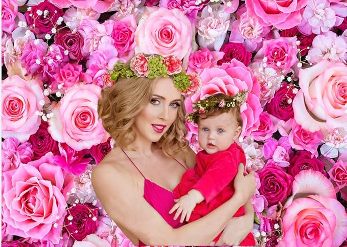 CHAIYA 8x6ft Flower Backdrop Rose Flowers Floral Wall Photography Background Birthday Baby Shower Wedding Party Banner Spring Tea Party Backdrop Photo Booth Props CY355