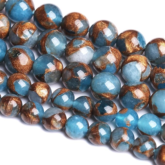 12MM 30PCS Lake Blue Cloisonne Craft Spacer Loose Beads for Jewelry Making DIY Bracelet