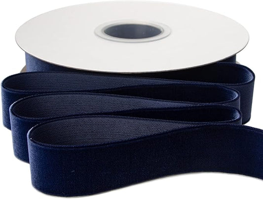 Ribbli Polyester Navy Velvet Ribbon,1 Inches Continuous10-Yard Spool,Christmas Ribbon for Gift Wrapping,Floral Bouquets, Home Decor