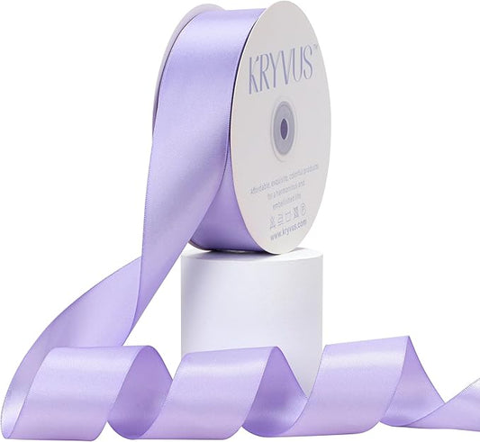 Lavender Satin Ribbon, Double Faced 1-1/2 Inch X 50 Yards Lavender Ribbon, Premium Satin Ribbon for Gift Wrapping, Crafts, Hair Bow Making, Sewing, Flower Bouquet, Wedding Party Decor
