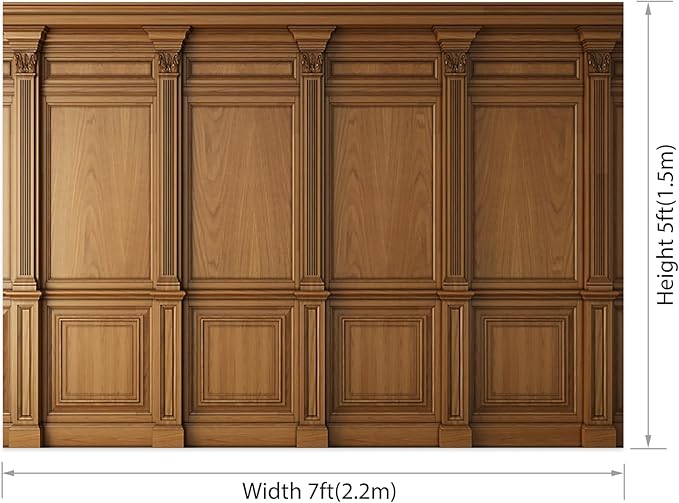 AOFOTO Vintage Room Inside Backdrop Classic French Frame Light Brown Walls Photo Background for Wedding Bridal Shower Party Banner Home Headboard Decor Wall Photo Studio Booth Props 7x5ft
