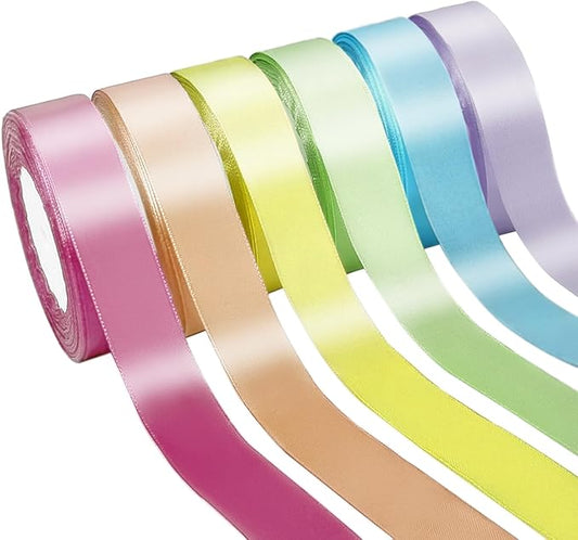 150 Yards Macaron Satin Ribbon 1-1/2 Inch 6 Rolls Assortment Ribbons for Crafts Gift Wrapping Flower Bouquet Wedding Invitations Birthday Party Festival Decoration Hair Bows