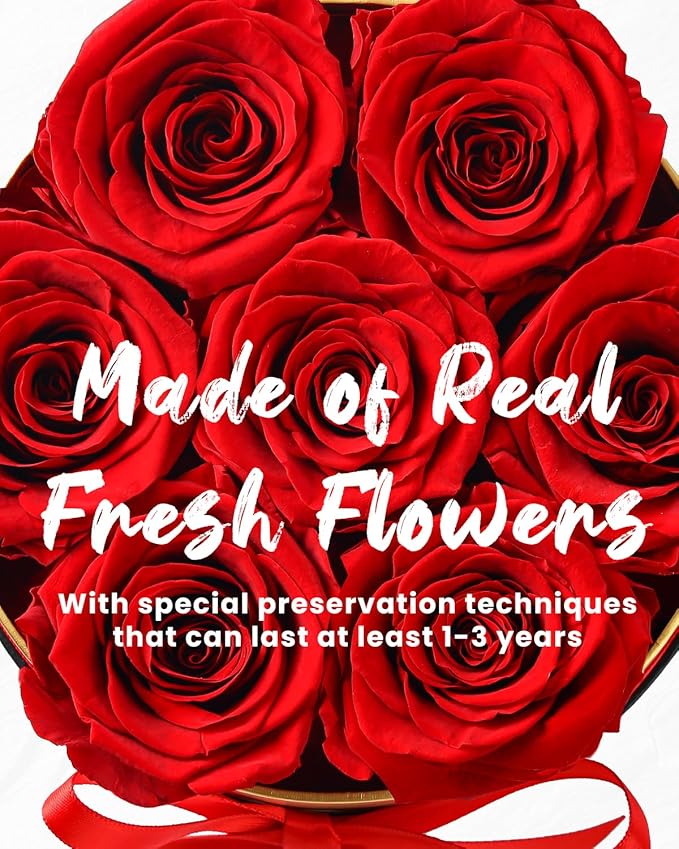 16 Flowers Forever Preserved Roses in Heart Box, Preserved Flowers Womens Birthday Gifts for Women Mothers Rose Gift for Her Romantic Eternal Real Rose for Women Mom Wife
