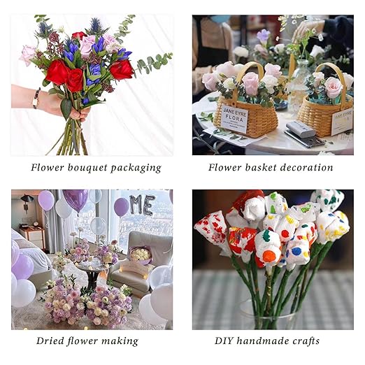 BOMEI PACK Dark Green Floral Tape 18Rolls 1/2 inch x 30yds for Fixing, Decorating Flower Bouquets, and Bouquet Wrapping