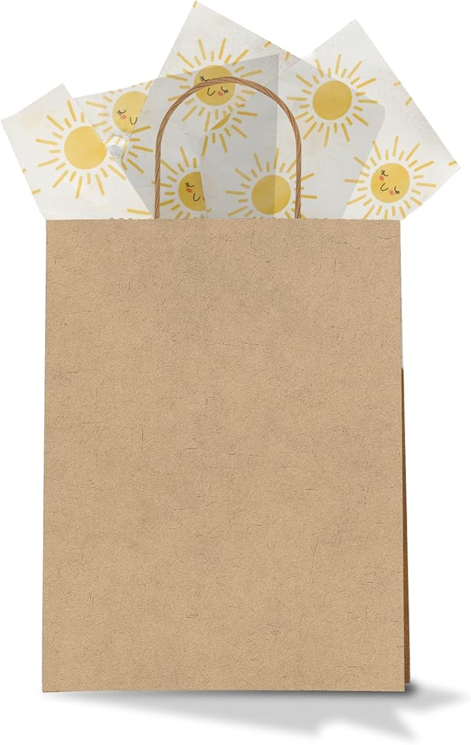 Pro Supply Global Suns Printed Tissue Paper for Gift Bags or Boxes and Wrapping - Summer Sunshine Bulk Decorative Art Tissue Paper for Packaging and Gifting | 24 Sheets 20" x 30"