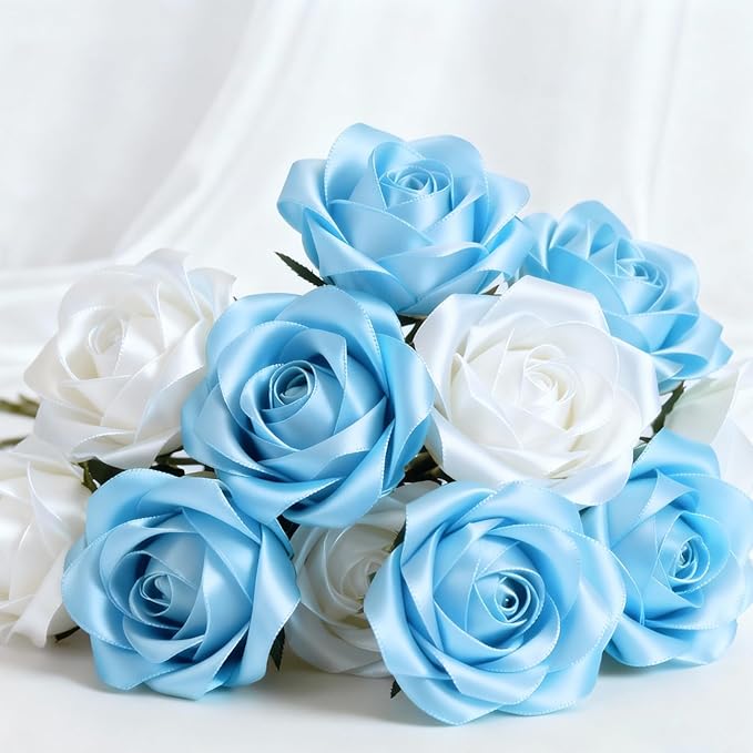 1-1/2" x 100 Yards Satin Ribbon - Light Blue Silk Ribbon with Spool - Ideal for Gift Wrapping, Floral Bouquets, Crafts, Wedding Party Decorations, Christmas and Sewing Projects