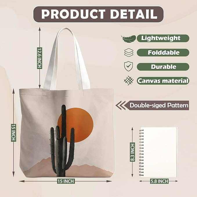 Flowers Tote Bag Gifts for Women, Canvas Aesthetic Reusable Grocery Bags Shopping Bags
