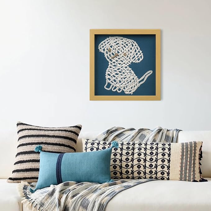 FOLKOR Framed Abstract Wall Art Decor for Dorm Pet Shop, 12" 3D Cat Wall Sculpture Shadow Box Art, Handmade Rice Paper Animal Artwork for Nursery Bedroom Decoration, Boys Girls Gift for Birthday