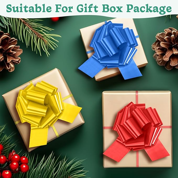 40PCS 6 Inch Large Pull Bows,20 Colors Bow for Gift Wrapping,Reusable Birthday Ribbon Bow for Wrapping Boxes & Decorative Accents