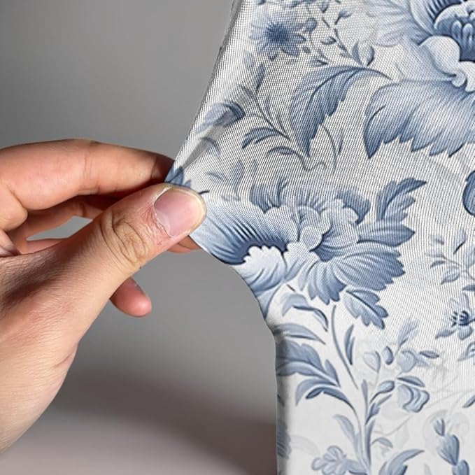 French Toile Arch Backdrop Cover Blue White Floral Baby Shower Birthday Party Elegant Vintage Theme Spandex Arch Stand Cover for Boys Newborn Celebration Tea Party Decor (G4260,5FT)