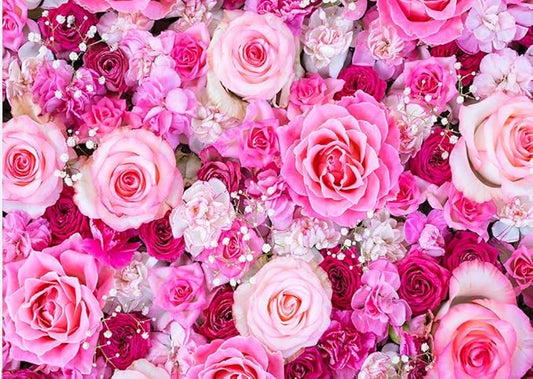 CHAIYA 10x8ft Flower Backdrop Rose Flowers Floral Wall Photography Background Birthday Baby Shower Wedding Party Banner Spring Tea Party Backdrop Photo Booth Props CY355