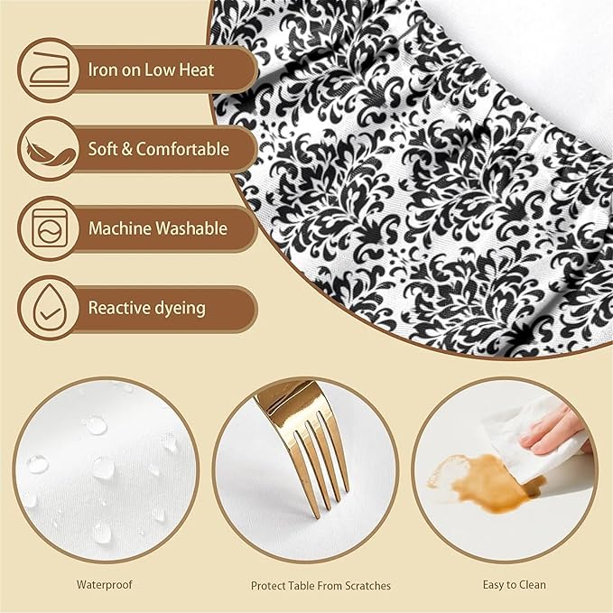 Rectangle Table Cloth Cover Waterproof Elastic Fitted Polyester Fitted Tablecloths for 4 Foot Tables for Indoor,Picnic, Camping, Outdoor （48" x 30"，Flower Geometry）