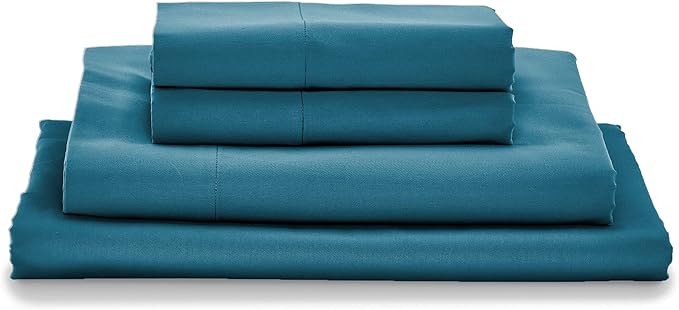 MyPillow Giza Dreams Bed Sheets, 100% Certified Giza Egyptian Cotton, Deep Pocket, Sateen Weave [Twin XL, Lake Blue]
