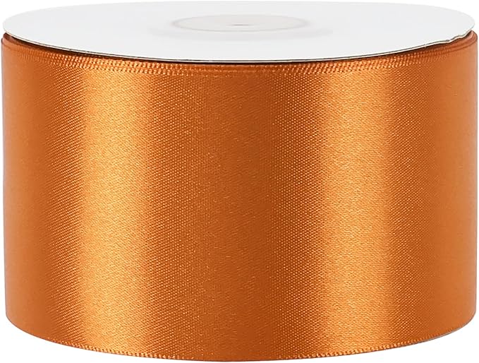 MEEDEE Orange Satin Ribbon - 25 Yards Double Faced Satin Ribbon for Christmas, Thanksgiving, Halloween, Wreaths, Bows, Crafts, Weddings, Flower Bouquets