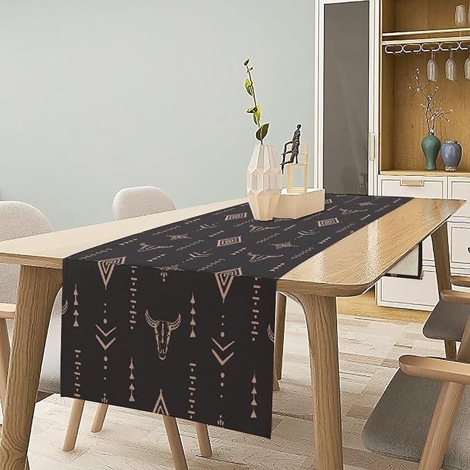 Aztec Table Runner Southwest Native Navajo Tribe Geometric Vintage Country Dinner Table Decoration Table Runner 13x90 Inch
