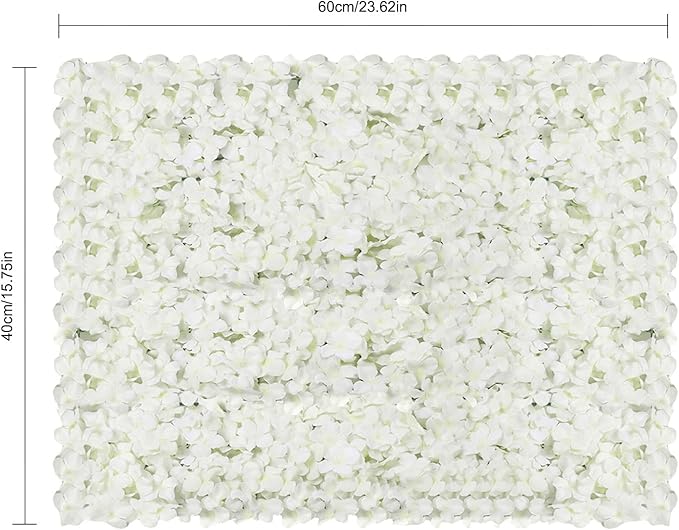 3D Flower Wall Panel, 10pcs White Artificial Floral Wall Backdrop, Realistic Silk Flower Backplanes, Roll Up Fake Flower Background for Valentines Wedding Party Photo Arrangement Decor