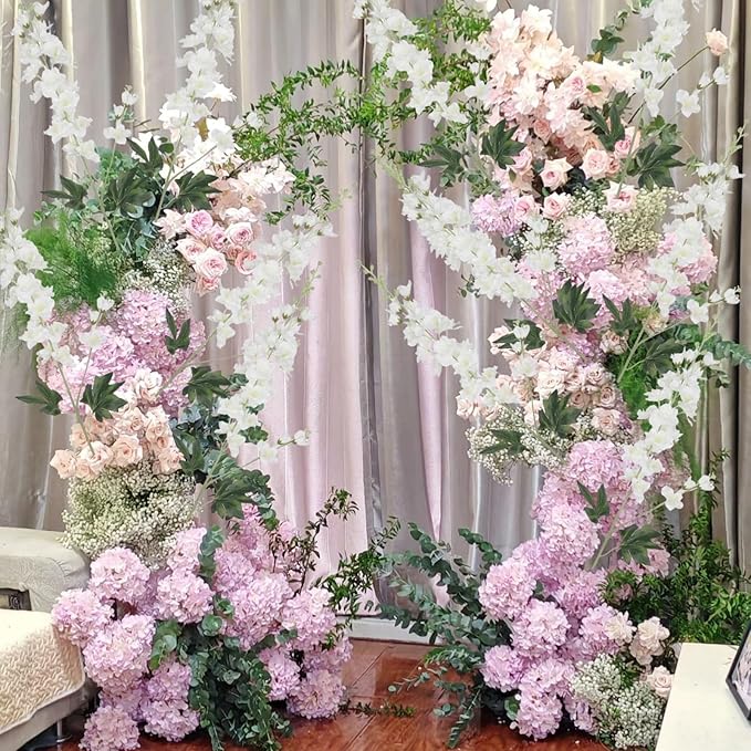 8 pcs White Delphinium Artificial Flowers, 34.25''Artificial Snapdragon Flowers Tall Fake Flowers Silk Flowers Faux Delphinium Bulk for Tall Vase Home Wedding Garden Table Decor (White)