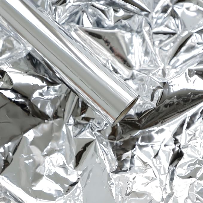 FWSA WRAPS Silver Gift Wrapping Paper Waterproof Bouquet Wrap Mirror Film Korean Style Fresh Flowers Wrapping Paper Christmas, Holiday DIY Deco 22x360 inches (Silver)