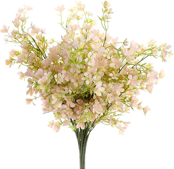 Grand Verde 29” Blush-Pink Plastic Flowers Artificial Bouquet Faux Greenery Long Stems for Tall Vase, DIY Crafts Home Decoration, Bulk 5pcs