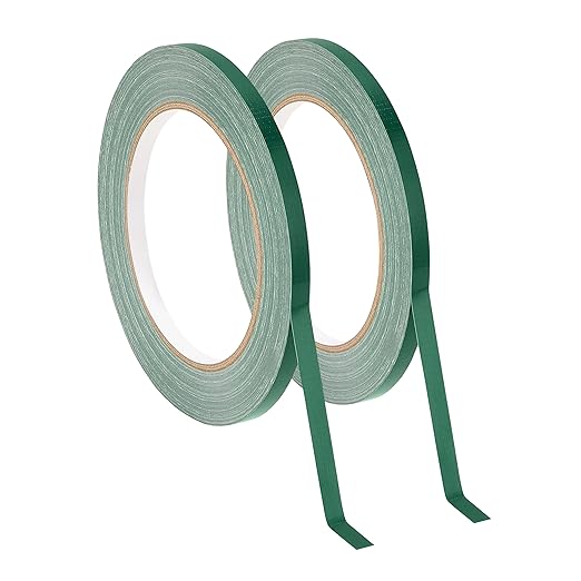 Green Floral Tape 2 Pack 1/4" Flower Stem Wrap Adhesive Tape for Bouquet Stem Wrapping Wedding Bouquet Tape for Binding Flowers and Floral Crafts (2PCS, 1/4”x98FT/Roll)