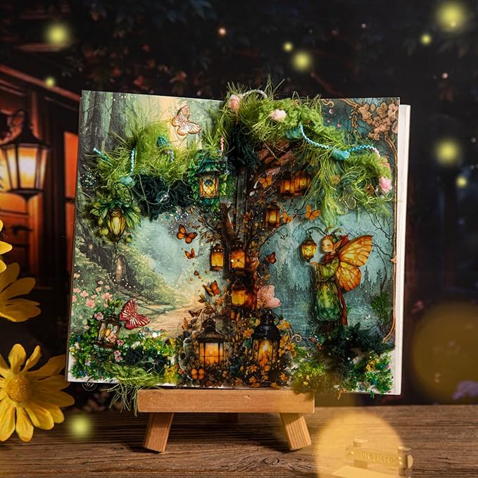 90PCS Firefly Lamp PET Stickers, Fairy Tale Lantern Stickers for Scrapbooking, Journaling and DIY Crafts