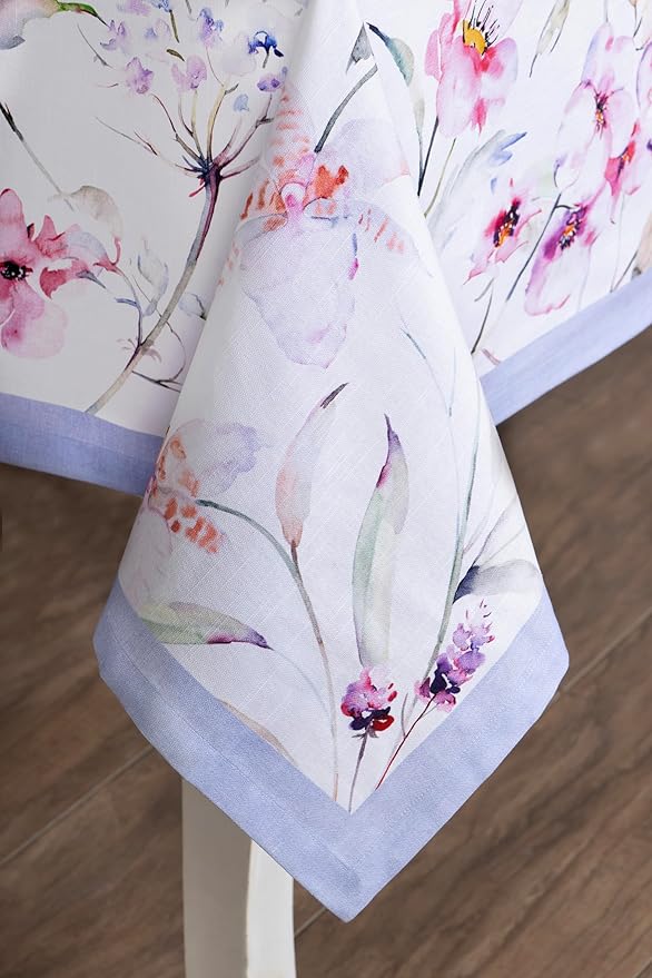 Maison d' Hermine Table Cloth Rectangle Table 100% Cotton 70 x 120 Inches Tablecloth Reusable Decorative for Dining Room, Farmhouse, Home, Party, Festive & Wedding Spring Summer - Summer Floral