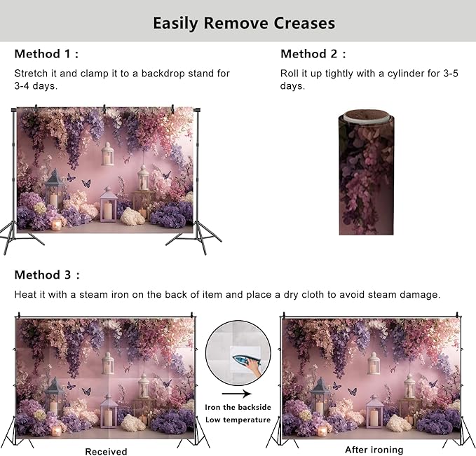 YongFoto Elegant Flower Wall Backdrop 15x10ft Floral Butterfly Candle Photography Background Baby Bridal Shower Wedding Girl Birthday Party Banner Room Decor Portrait Photoshoot Wallpaper Photo Booth