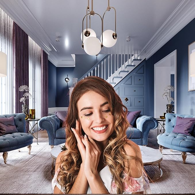 Luxury Living Room Backdrop Modern House Interior Photography Background Cozy Sofa Window Curtains Fashion Design Backdrop for Video Conference Zoom Meetings Home Office Background Props 7x5ft