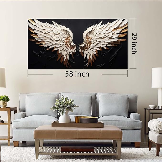 Wall Decor for Bedroom White and Gold Pictures for Wall Decor Office Wall Art for Living Room Large Size 29" x 58"