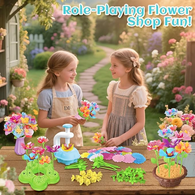 Kufanda Arts and Crafts for Kids 4-6, Toddler & Creative Fabric Flower Bouquets Toys for 4-8 Year Old Kids, Ideal Christmas Gifts for Granddaughters & Craft Lovers, Educational Fun DIY Activity Set