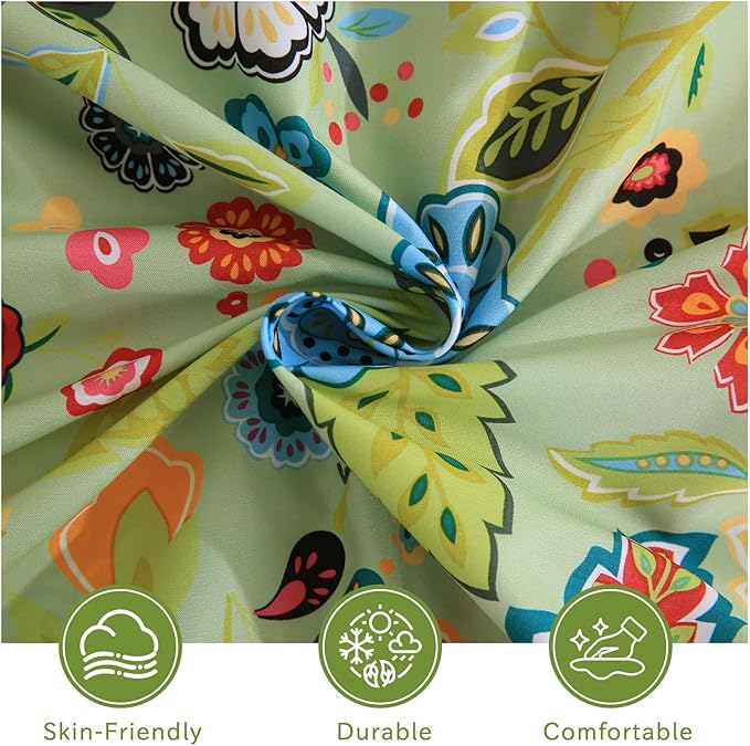 Bedlifes King Size Extra Deep Pocket Sheet Sets - Fits Mattresses Up to 18-24" Thick, 4-Piece Microfiber Set with 1800 Thread Count, Soft, Smooth, Breathable, Featuring Floral Sage Green